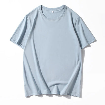 Men's Solid Color Round Neck Cotton T-shirt