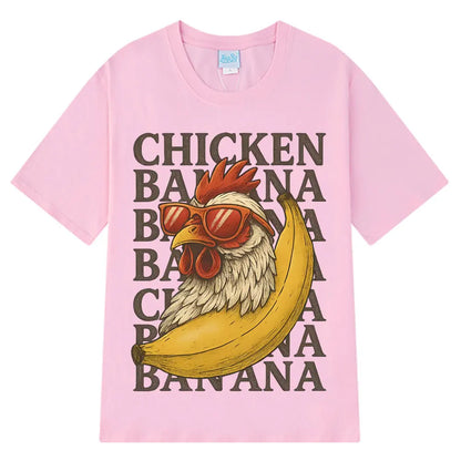 Chicken Banana Funny Meme Oversized T-shirts