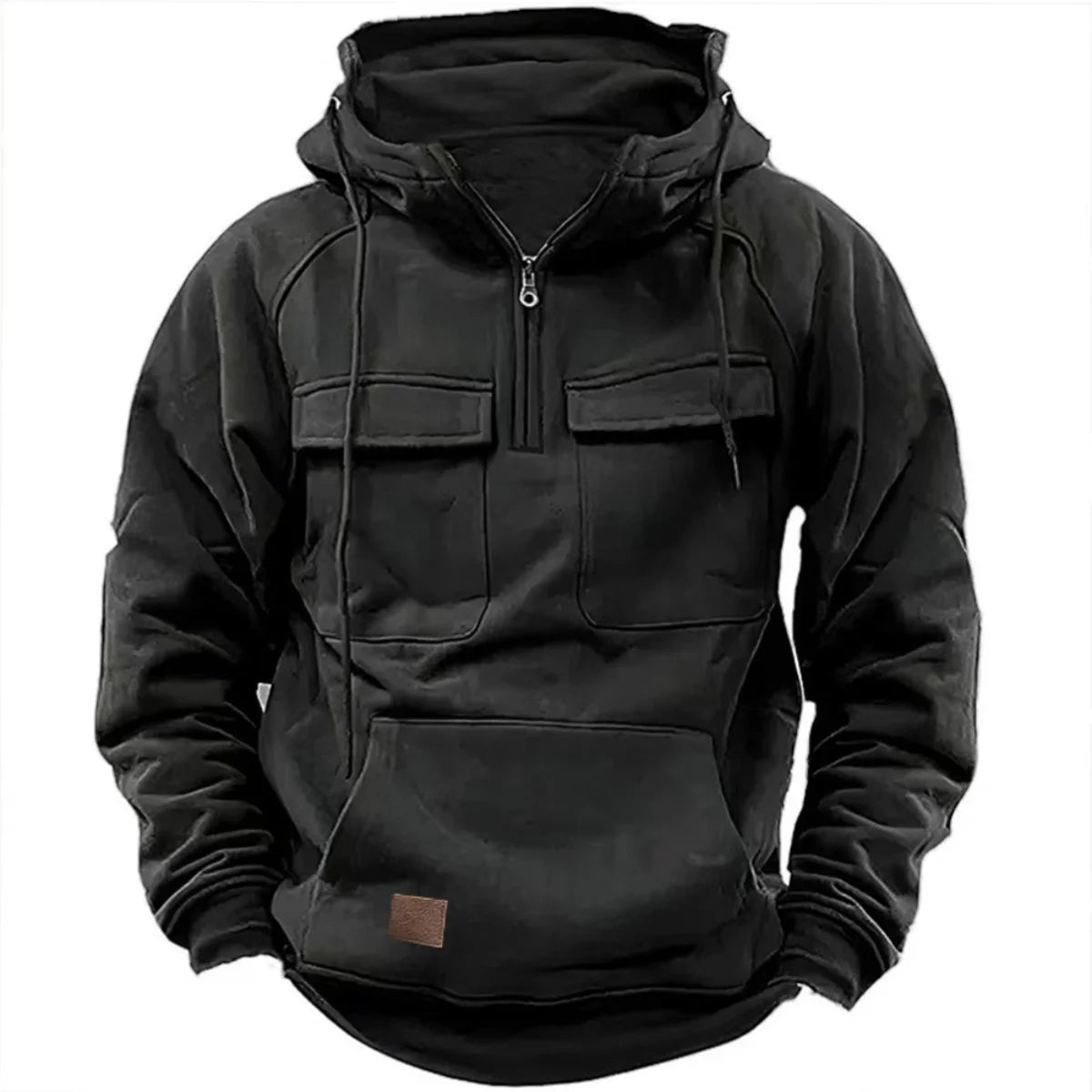 Multi Pocket Patch Casual Hoodie Pullover