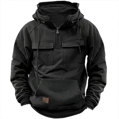 Multi Pocket Patch Casual Hoodie Pullover