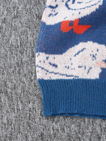 Duck Jacquard Pattern Sweater Knitted Pullover