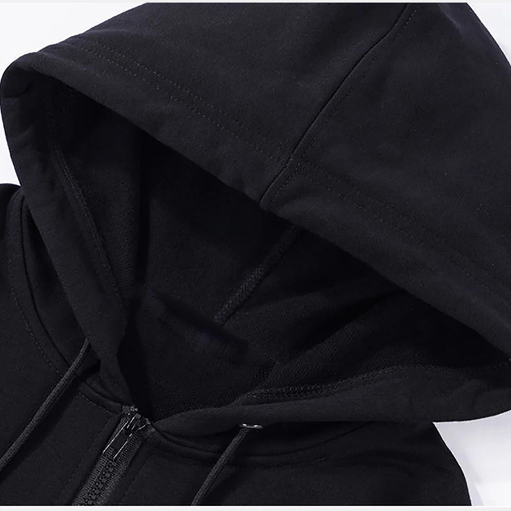 Initial D Zipper Hoodie Casual Vintage Loose