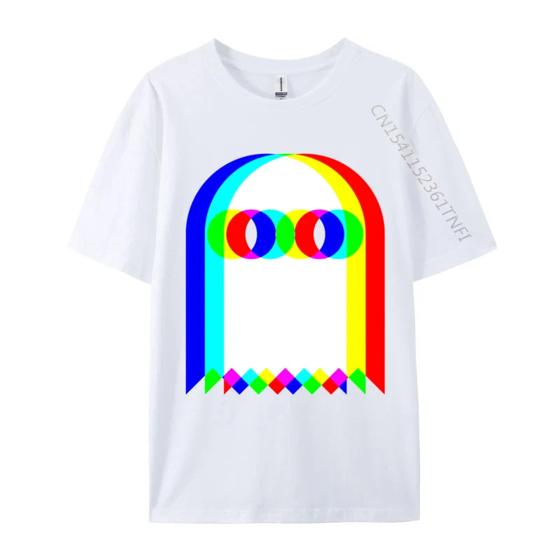 Ghost Trippy Vaporwave Halloween Techno Rave Cotton T-Shirt