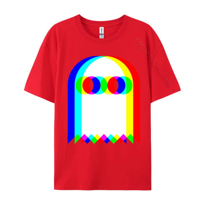 Ghost Trippy Vaporwave Halloween Techno Rave Cotton T-Shirt
