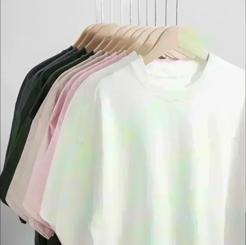 Pure Solid Color 260g Heavy Cotton T-shirt