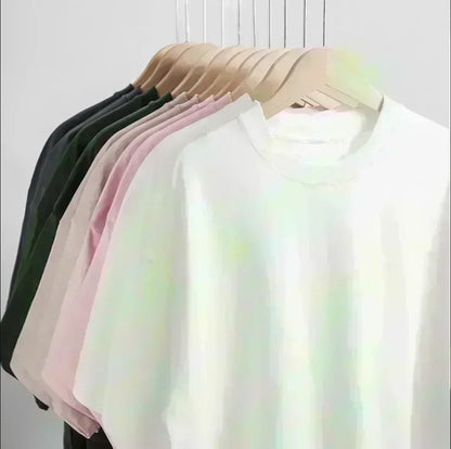Pure Solid Color 260g Heavy Cotton T-shirt