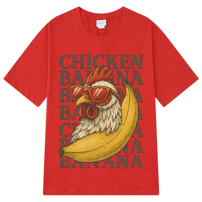 Chicken Banana Funny Meme Oversized T-shirts