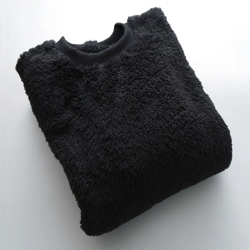 Plain Soft Plush Thermal Double-sided Coral Velvet Sweatshirts