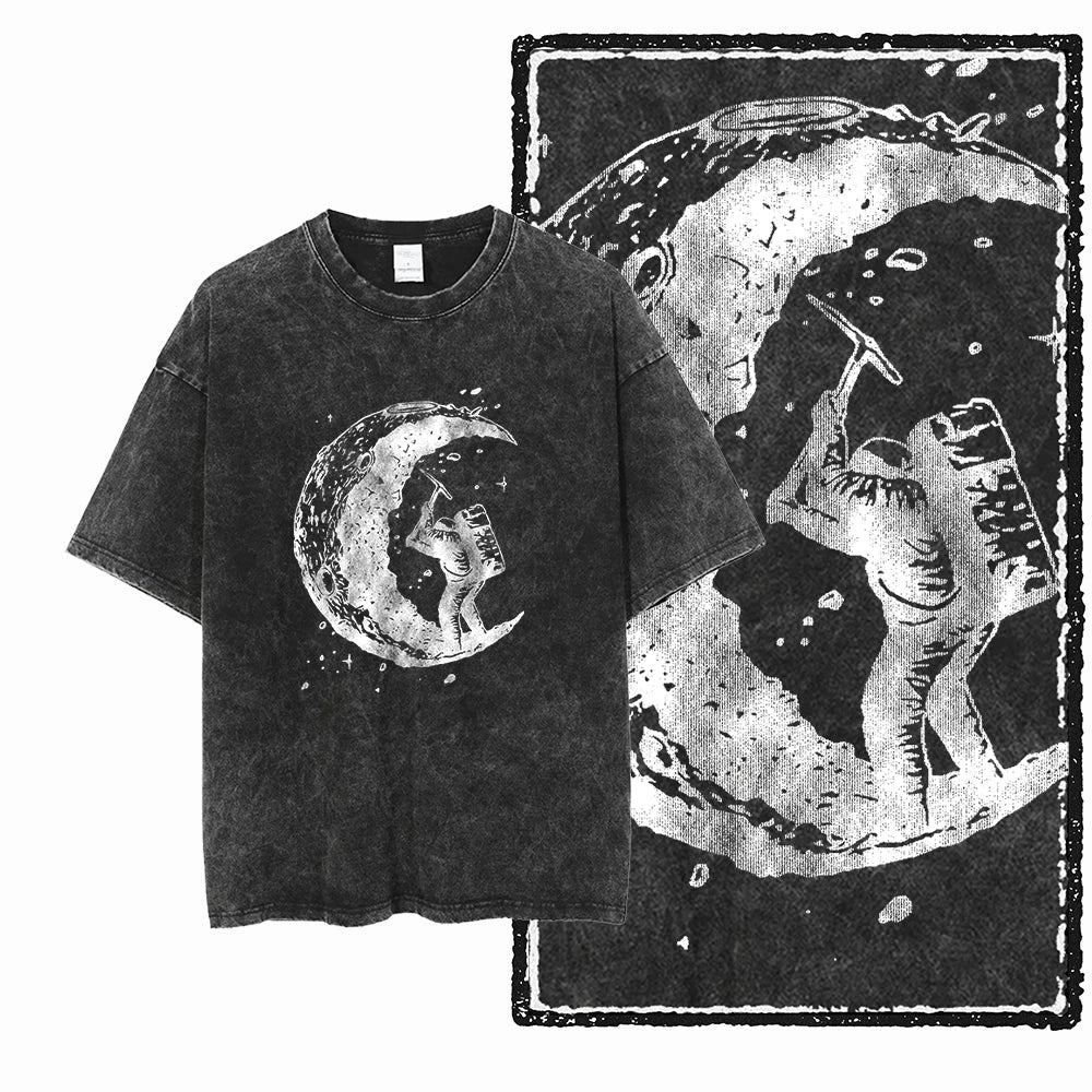 ASTRONAUT SPACE THEMES Printed Cotton Big Size T Shirt