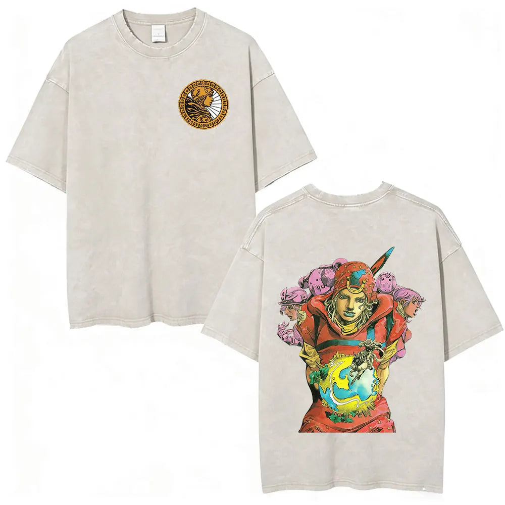 Anime Jojo Bizarre Adventure STEEL BALL RUN Manga Casual T-shirt