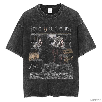 1990S Resident Evil Biohazard Leon Kennedy Oversized T shirt 100% Cotton